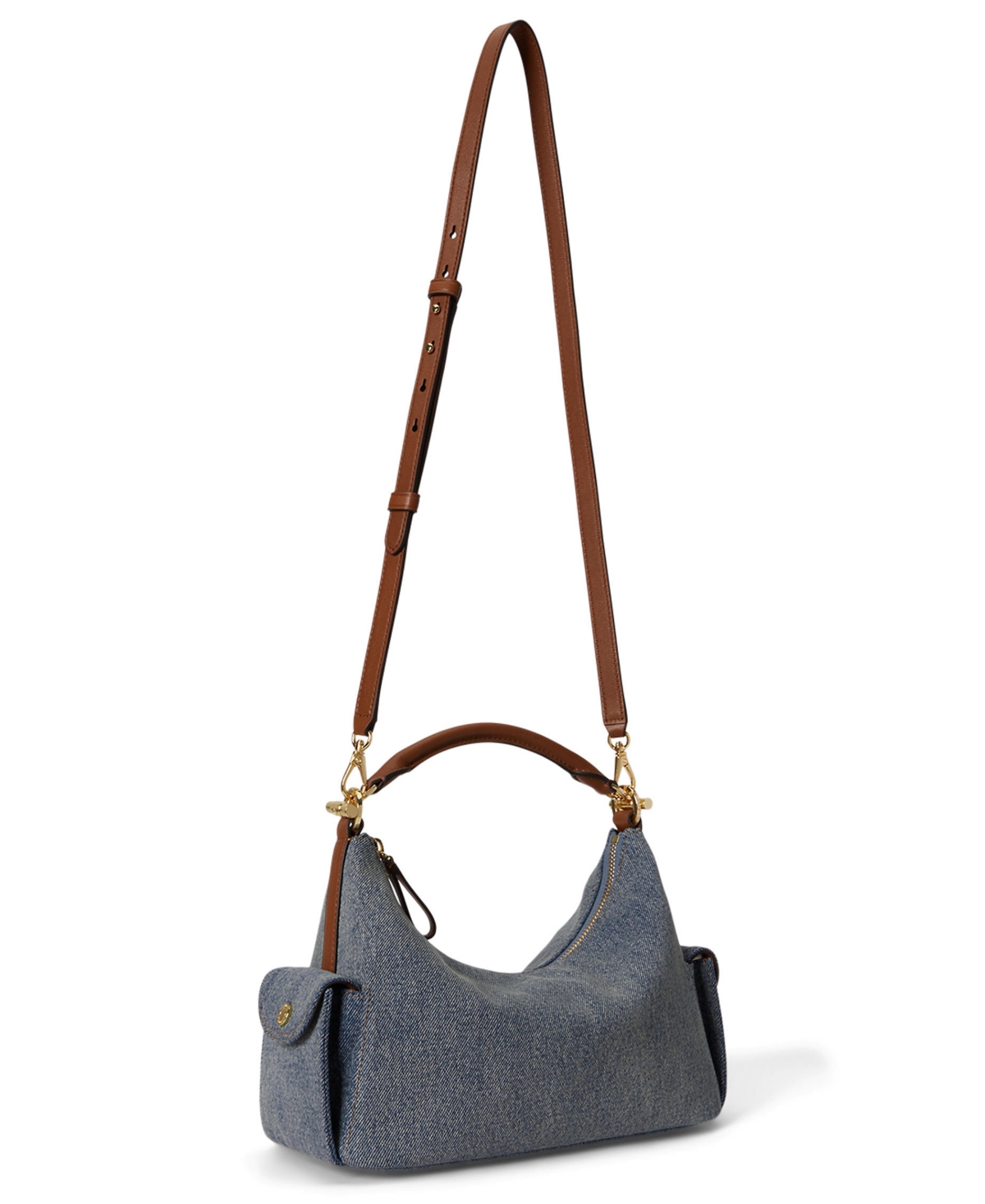 Lauren Ralph Lauren Washed Denim Small Blaike Shoulder Bag