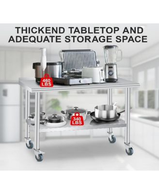 Kitchen Table Stainless Steel Table Commercial Prep Work Table for Dining Room, Home Office, Living Room