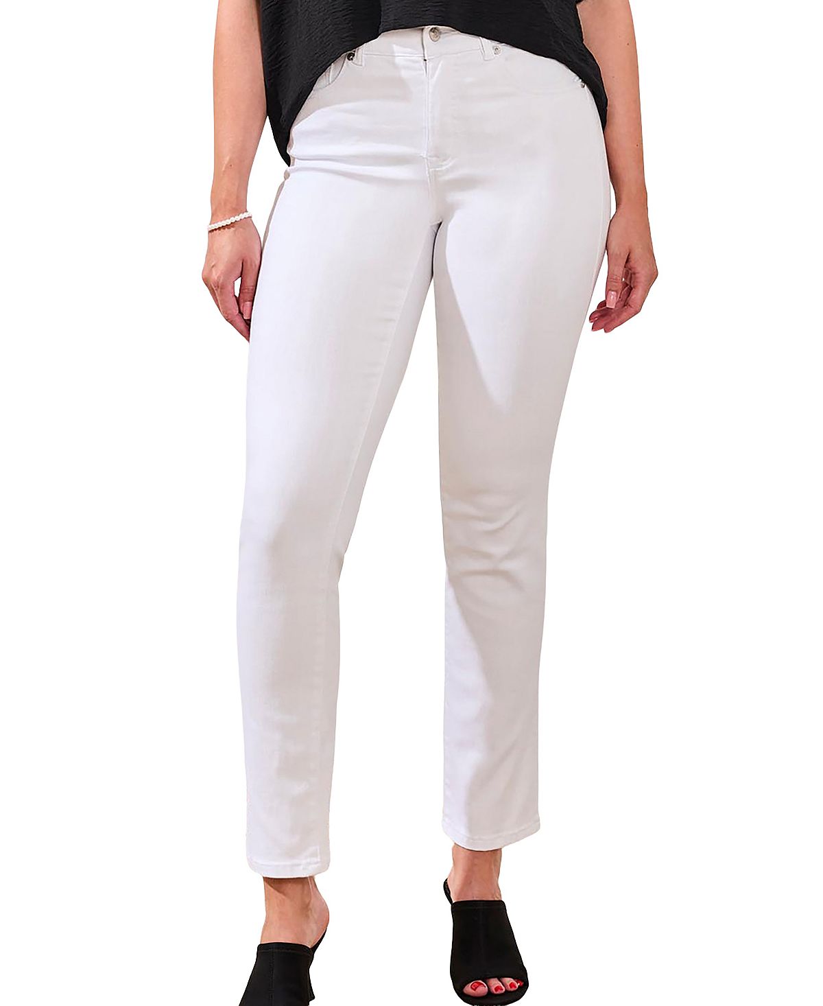 TRIBAL Women's Sophia Curvy Straight-Leg Jeans view 2 — MAYCSS fashion products
