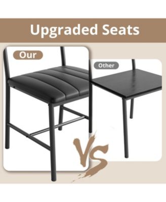 27.6" W Dining Table Set for 4, Kitchen Table with Upholstered Bench and 2 Chairs