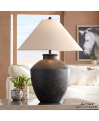 Set of 2 Chimney Lamp Shades White Large 6" Top x 23" Bottom x 13.5" Slant Spider Replacement Harp and Finial Fitting