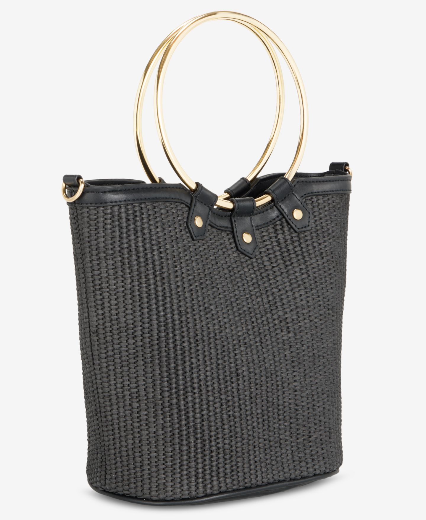 Женская сумка I.N.C. International Concepts Straw Bucket, цвет: Чёрный — фото 2
