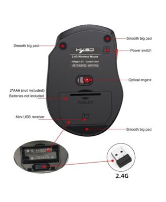 risokeys 2.4G Wireless 6-Button Mouse: Ergonomic Grip, 3-Speed DPI, for Office/Gaming, Easy-to-Use for Professionals/Students