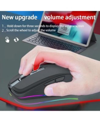 Dual-Mode Wireless Mouse-(2.4G & Bluetooth 5.1), 2400 DPI Adjustable, Silent Click, Type-C Rechargeable, for Office Workers