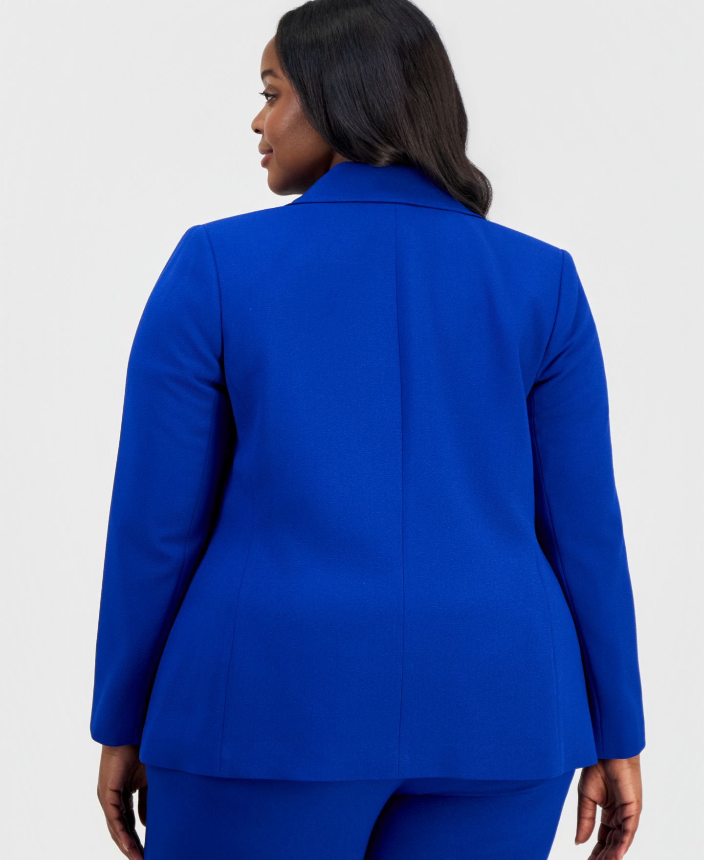 Женский пиджак Tahari ASL Plus Size Peak Lapel One-Button Blazer, цвет: Кобальтовый — фото 2