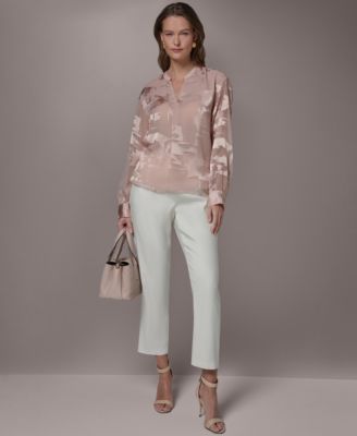 Women's Split V-Neck Long-Sleeve Top