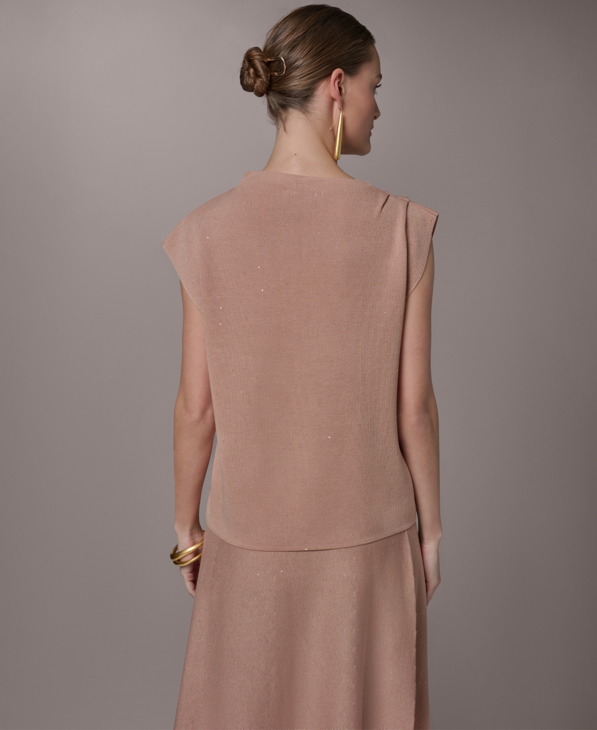 Donna Karan New York Women's Asymmetric Mock Neck Sweater