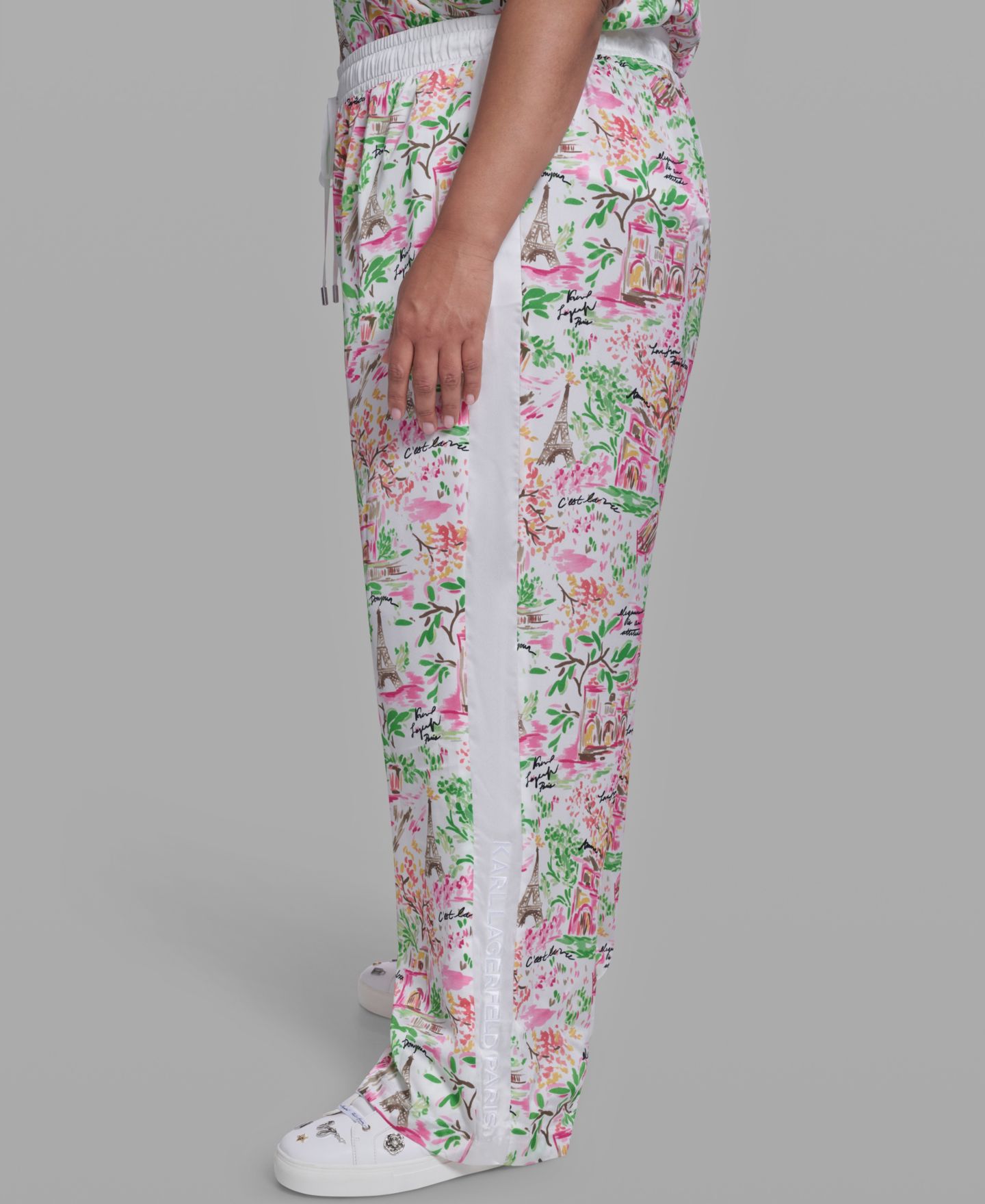 Женские брюки KARL LAGERFELD PARIS Plus Size Printed Soft, цвет: Розовый разноцветный — фото 3