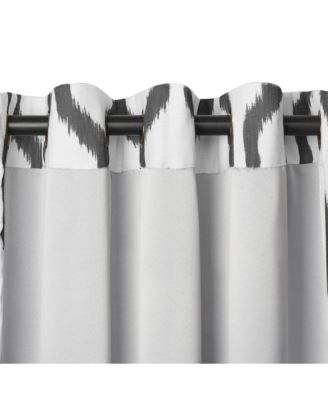 Renzo Ikat Geometric Linen Room Darkening Window Curtain