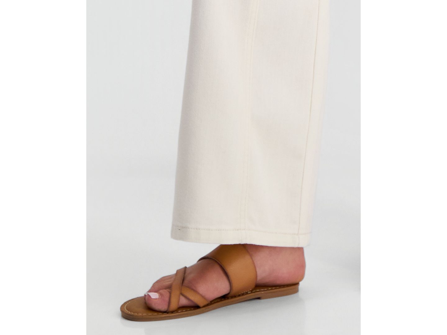 Женские джинсы And Now This Petite Seamed Slouchy Tie-Waist, цвет: Экрю — фото 5