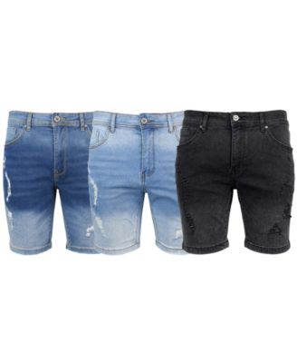 Men's Slim-Fit Jean Shorts, 3-Pack