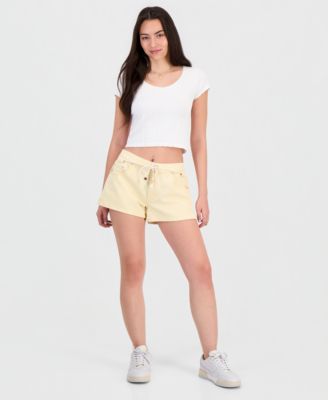 Juniors' Elastic-Back A-Line Shorts