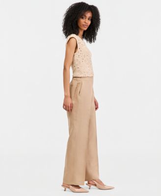 Women's Linen-Blend Pull-On Pants