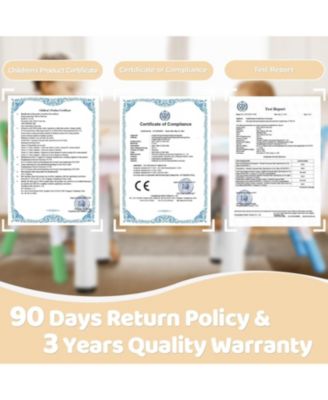 Modern Kids Table and 4 Chair Set, Height Adjustable Toddler Tables and 4 Chairs with Non-Slip Desk