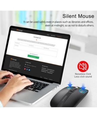 Dual-Mode Wireless Silent Mouse - (2.4G + Bluetooth 5.1)- 4 Adjustable DPI 800-2400, Type-C Rechargeable, Slim Portable for PC, Laptop, Mac