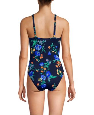 Women's Long Torso Sweetheart Underwire Wrap One Piece Swimsuit