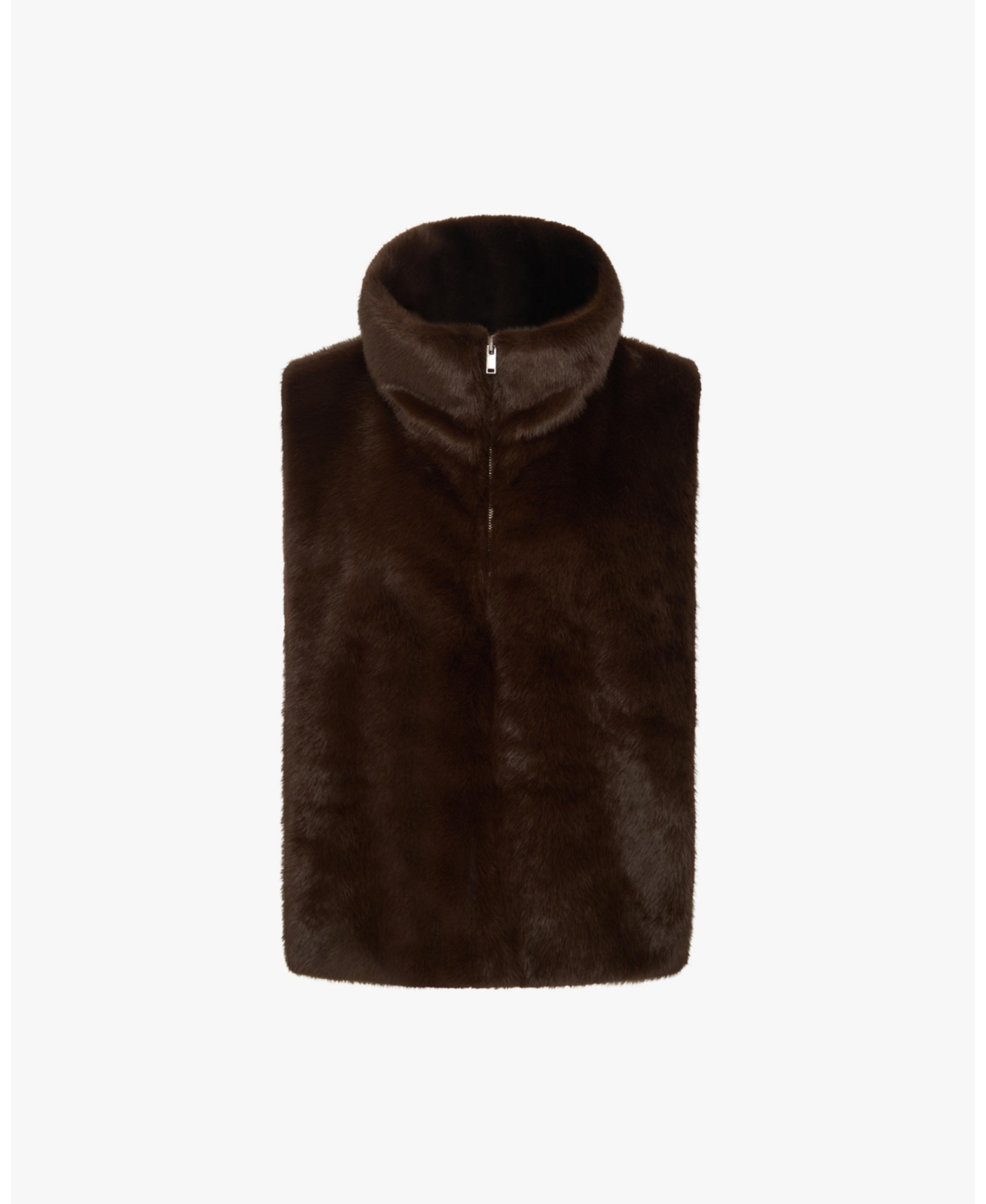 WeWoreWhat Women's Faux Fur Mock neck Vest