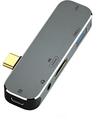 5-in-1 USB C Hub with 100W PD Charging, 4K HDMI & 3.5mm Audio Jack– Ideal for Professionals, Students & Gamers