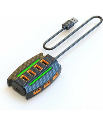 10-Port USB 2.0 Hub - Ultra-Slim Multiport Splitter - Ideal for Laptop, Desktop, PC, Printers & HDDs