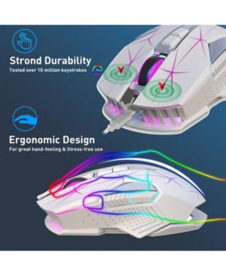2.4G Wireless Rechargeable Gaming Mouse, 3 Adjustable DPI (1000/1600/2400), RGB Backlit, Ergonomic Design for PC, Laptop, Gamers & Office