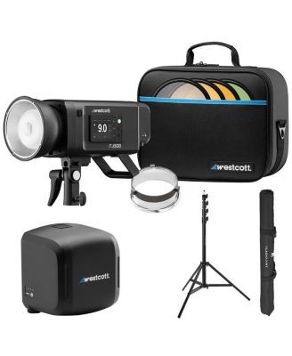 FJ800 800W Bi-Color Strobe, Bundle with FJ ProMax Extra Battery and 9.5' Light Stand