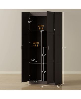 HOMCOM Kitchen Pantry Cabinet with Soft-Close Hinges Kitchen Cabinet