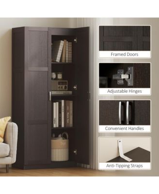 HOMCOM Kitchen Pantry Cabinet with Soft-Close Hinges Kitchen Cabinet