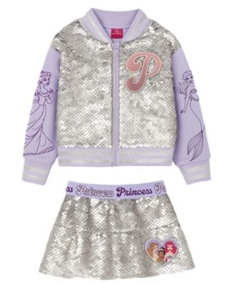 Girls' 2T-6X Princess Sequin Jacket and Skirt, 2-Piece Set