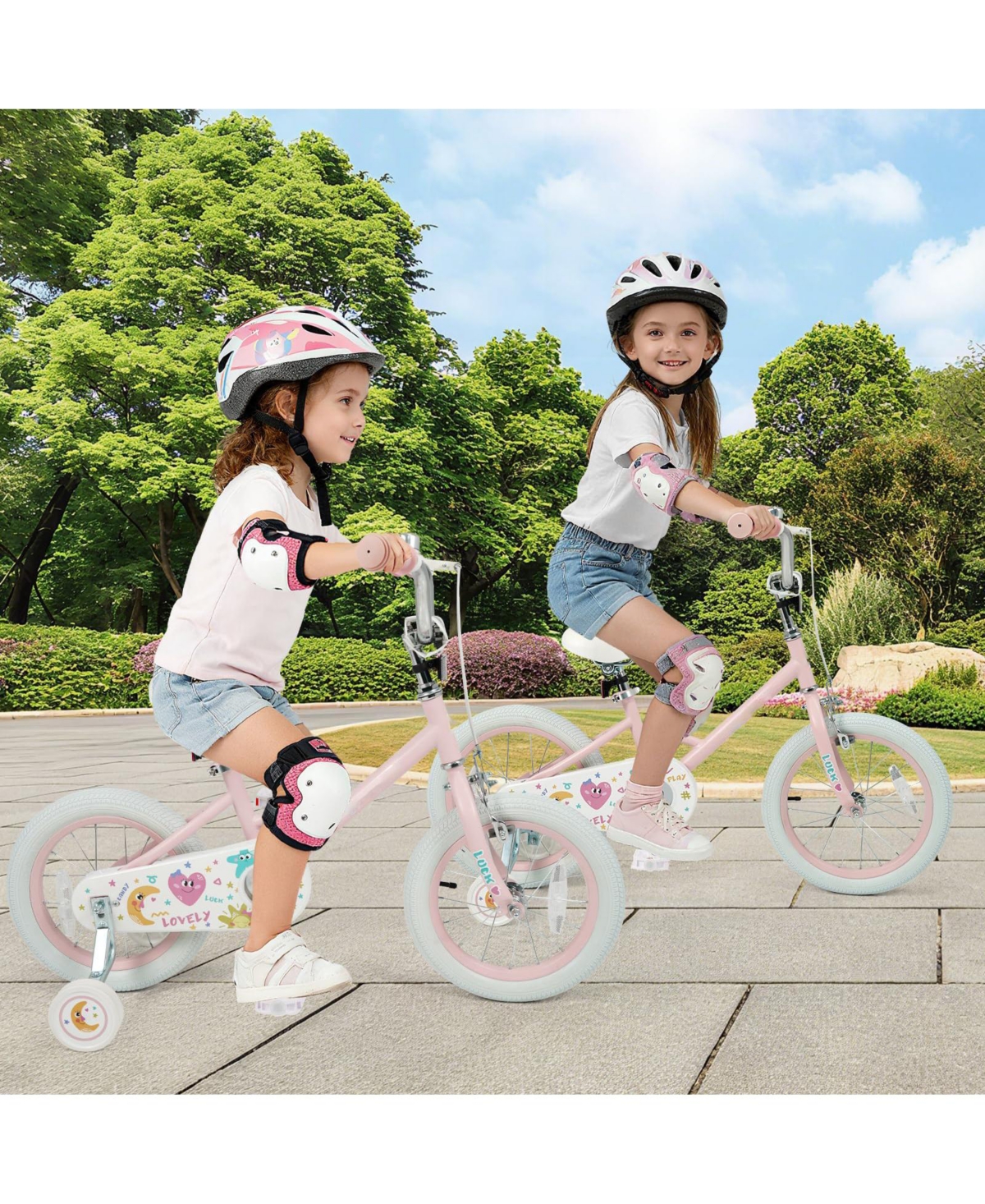 Mecale Kids Bike Adjustable for 3-8 Years Old Children - Stars and Moon