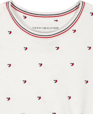 Girls' 7-16 Allover Heart Print Short-Sleeve T-Shirt