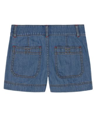 Girls' 7-16 Seam Slit Denim Shorts