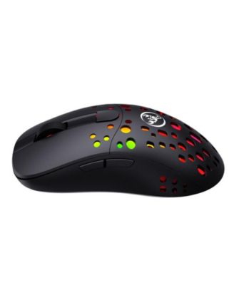 Dual-Mode Wireless Gaming Mouse, Hollow Hole Design, 10000 DPI Adjustable, 10 RGB Lighting Modes, 550mAh Rechargeable