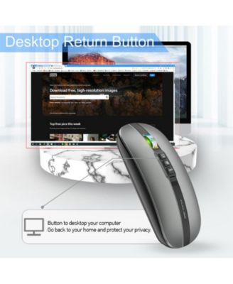 Dual-Mode Wireless Silent Mouse - (2.4G + Bluetooth 5.1)- 4 Adjustable DPI 800-2400, Type-C Rechargeable, Slim Portable for PC, Laptop, Mac