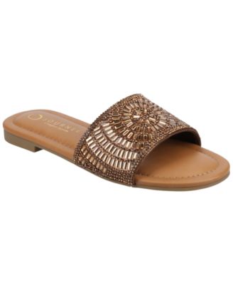 Women's Maria Slip On Metallic Beaded Slide Sandals