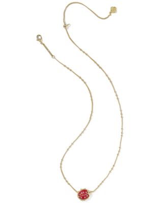 14k Gold Over Brass Lady Bug Short Pendant Necklace