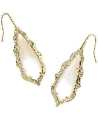 Imitation Pearl and 14k Gold Over Brass Adriana Scallop Frame Drop Earrings
