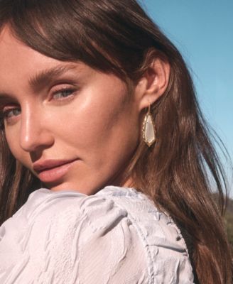 Imitation Pearl and 14k Gold Over Brass Adriana Scallop Frame Drop Earrings