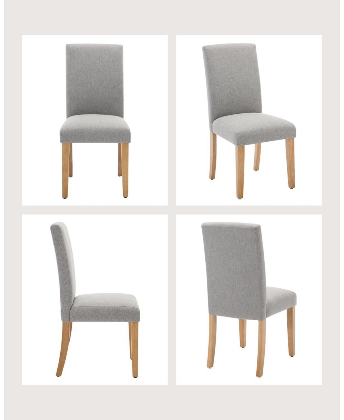 gaomon Dining Chairs Set of 6,Modern Fabric Upholstered Ergonomic Chairs with Curved Backrest,Heavy-Duty Wood Legs for Dining Room Kitchen Home