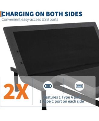 LED Bed Frame with Storage Headboard & Drawers - No Box Spring Needed