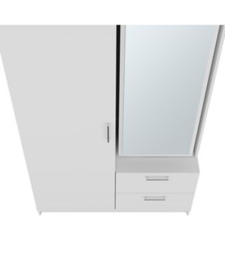 Thatcher Armoire- wardrobe, shoe storage and 2 - drawer, White