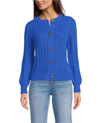 Women's Drifter Classic Cable Crew Neck Cardigan Sweater