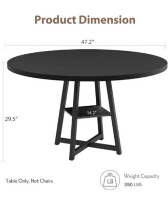 Kitchen Table Industrial Round Dining Table Set for 4 to 6 Dinner Table
