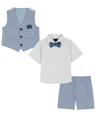 Baby Boys' Short Sleeve Shirt, Vest and Shorts, 3-Piece Set