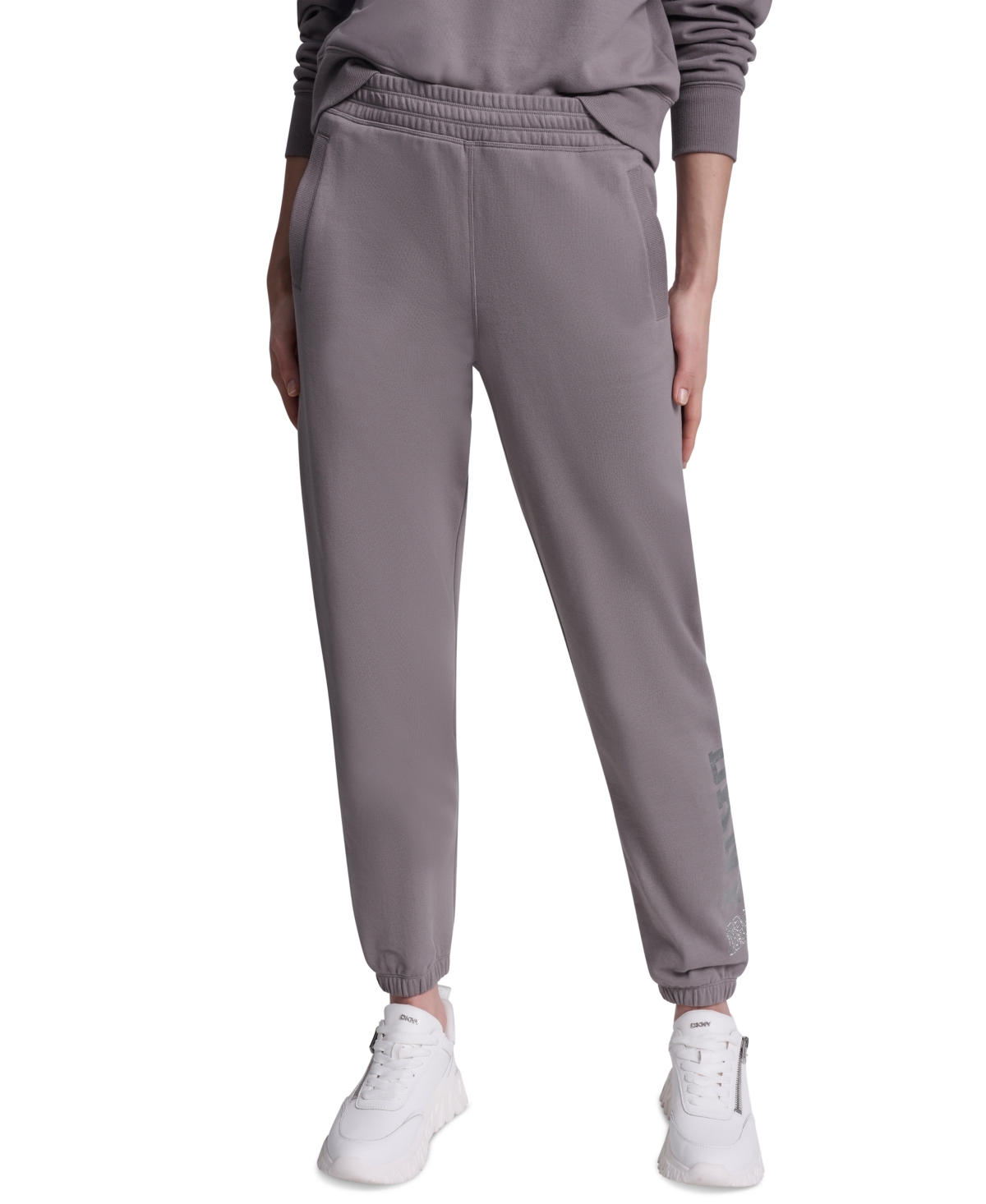Dkny Sport Women's 1989 Rhinestone Logo High-Rise Relaxed Joggers