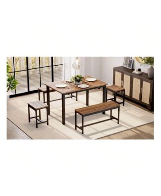 Kitchen Table  5 Piece Extendable Dining Table Set For 4 To 8 Modern Space Saving Kitchen Table