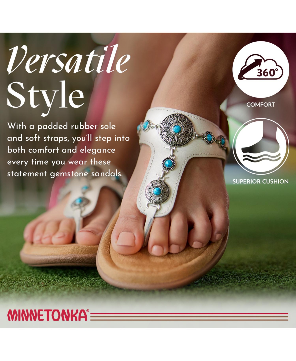 Minnetonka Women's Brecca Embellished Thong Sandals