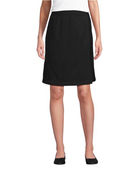Женская юбка-шорты Lands' End Solid A Line Tab Top of Knee Skort, цвет: Чёрный