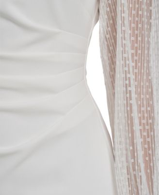 Petite Side Tuck Long-Sleeve Boat Neck Sheath Dress