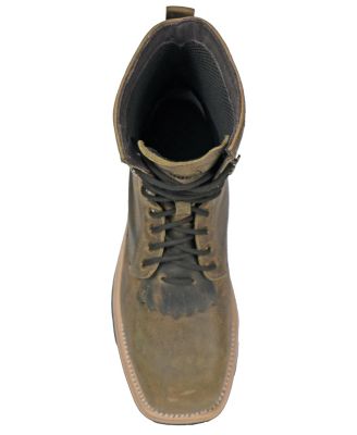 Men's HOSS Brisbee Lacer 8 Inch Distressed Lace Up Kiltie Composite Toe Work Boot