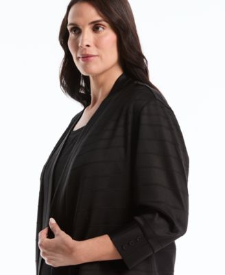 Plus Size Ottoman Open Front Knit Cardigan Sweater